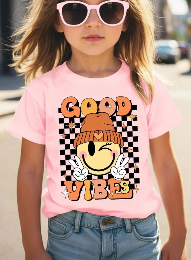 Take Two Take Two Girls Pink Emoji T-Shirt