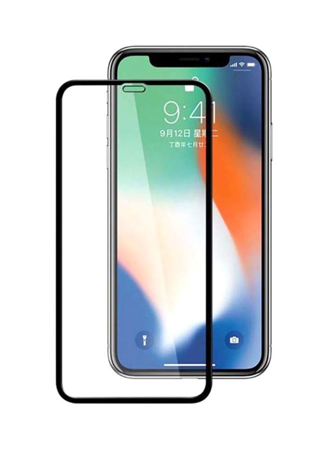 Tempered Glass Screen Protector For Apple iPhone X Clear/Black