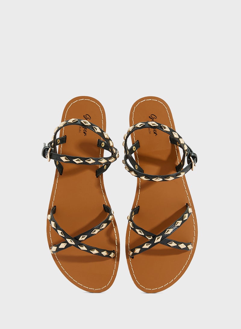 Ginger Crossover Strap Flat Sandal  - Image 4