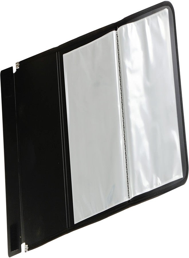 WORLDONE Wolrdone Horizontal Easel Display Book Folder for Document, 1.2mm Virgin PP Material with 20 Bound Flip-N-Tell Plastic Binder Sleeves, Ultra Clear Inner, Project Folder, Size A4, Black, Set of 1 - Image 3