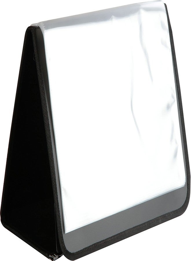 WORLDONE Wolrdone Horizontal Easel Display Book Folder for Document, 1.2mm Virgin PP Material with 20 Bound Flip-N-Tell Plastic Binder Sleeves, Ultra Clear Inner, Project Folder, Size A4, Black, Set of 1 - Image 1