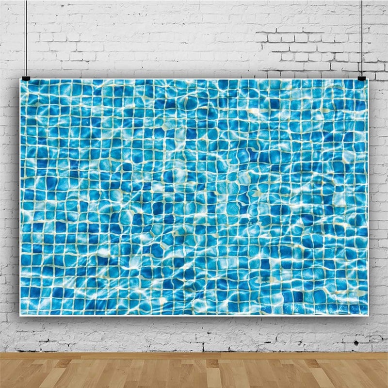 AOFOTO 5x3ft Swimming Pool Blue Ripple Water Backdrop for Photography - Image 2