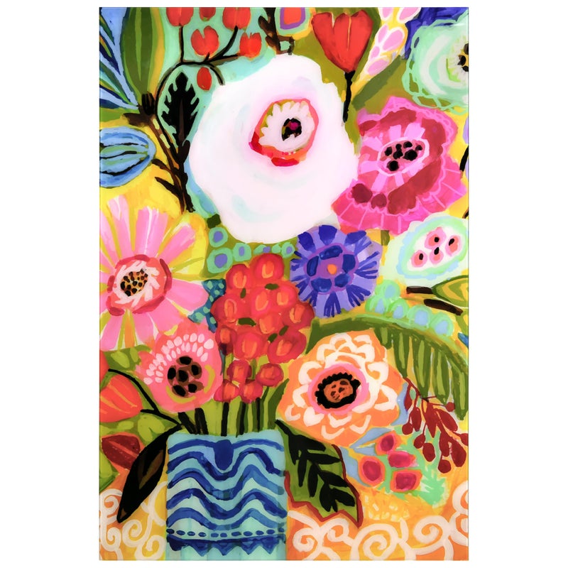 Empire Art Direct Empire Art Direct Fresh Flowers in Vase II Frameless Free Floating Tempered Glass Panel Graphic Wall Art 48 x 32 x 02 Ready to Hang 