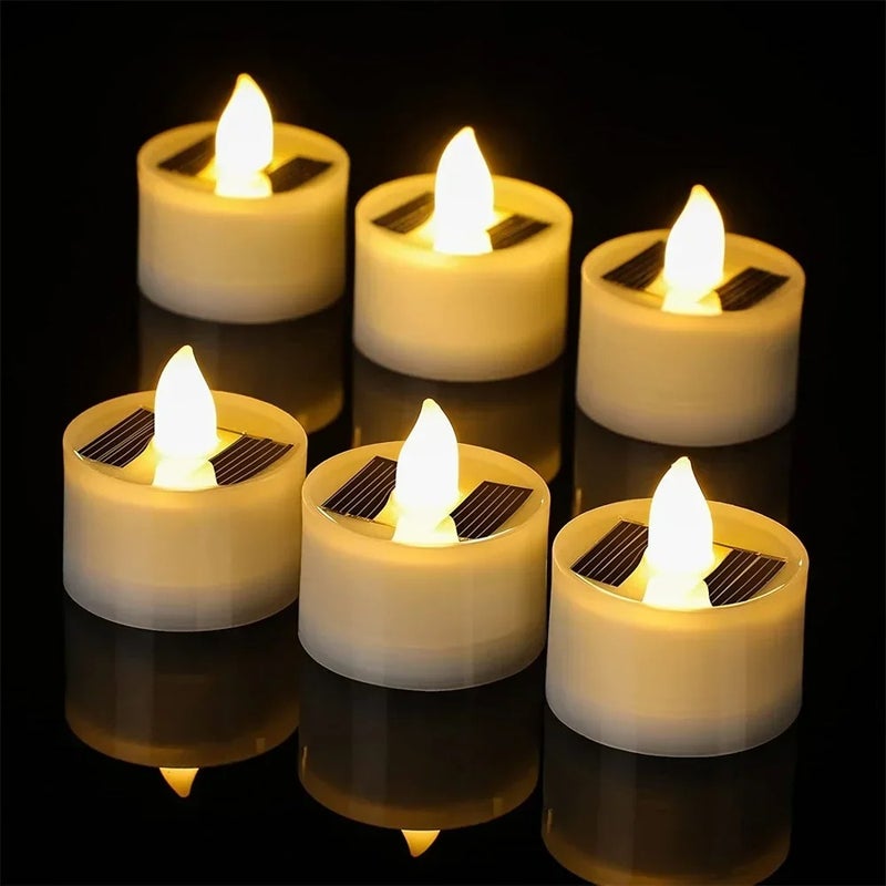 10PCS Solar Tea Light LED Candles Flameless Outdoor Waterproof Rechargeable - Image 3