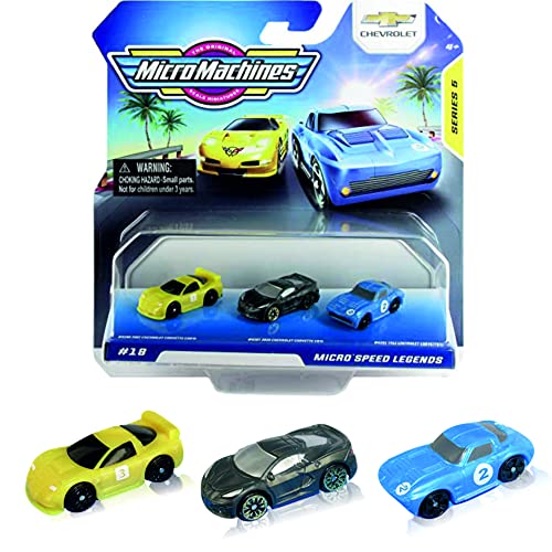 Micro Machines Toy Cars Starter Pack, Officially Licensed Chevrolet Racing Car Speed Legends - Includes 3 Vehicles - Possibility of Something Rare - Micromachines Toy Car Collection - Image 3