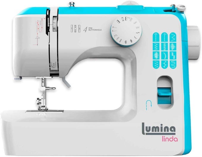 LINDA BEGINNER SEWING MACHINE 12 BUILTIN STITCHES PORTABLE SMALL SEWING MACHINE WITH FULL METAL FRAME LED LIGHT GREAT FOR QUILTING CRAFTS MENDING BLUE SEWING MACHINE BLUE