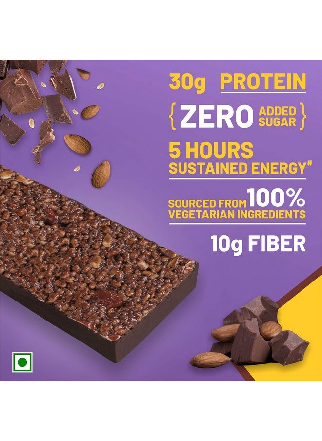RiteBite Max Protein Ultimate Choco Almond 30G Protein Bars [Pack Of 6] Protein Blend, Fiber, Vitamins & Minerals, No Preservatives, 100% Veg, No Added Sugar, For Energy, Fitness & Immunity - 600G  - Image 3