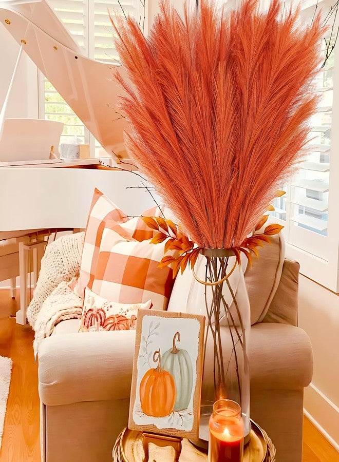 obbsie Agusbagli 30pcs Orange Pampas Grass Tall, 21.6in Fluffy Faux Colored Pompas Grass Artificial Orange Pampas Stems Vase Filler Fall Flower Arrangement for Home Wedding Centerpieces Autumn Bohe Decor - Image 5