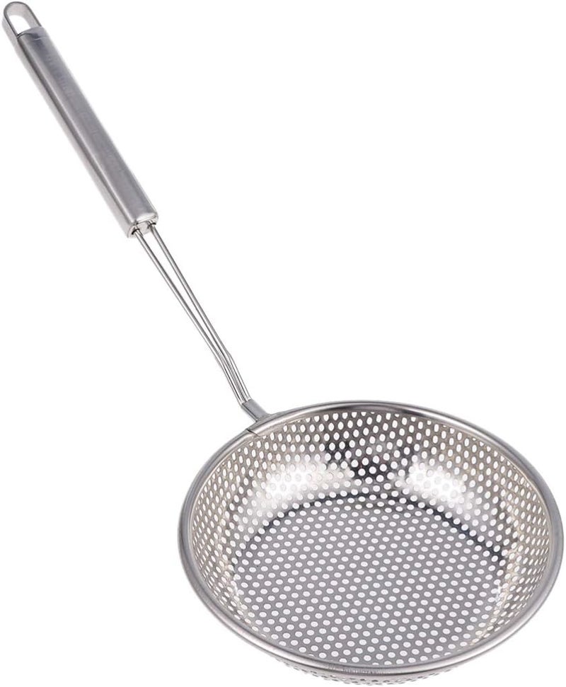 comfrt Slotted Spoon Stainless Steel Skimmer Spoon Strainer Ladle for Kitchen Cooking 16cm (Silver) - Image 1