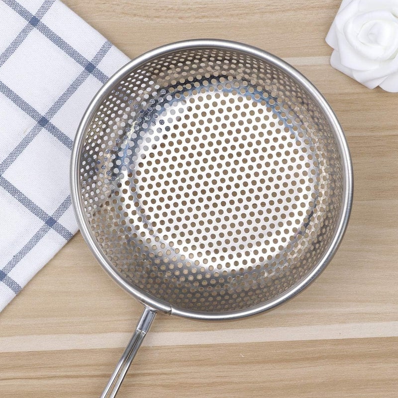 comfrt Slotted Spoon Stainless Steel Skimmer Spoon Strainer Ladle for Kitchen Cooking 16cm (Silver) - Image 5
