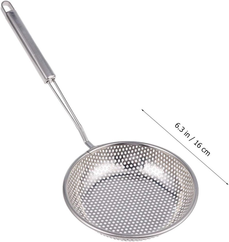 comfrt Slotted Spoon Stainless Steel Skimmer Spoon Strainer Ladle for Kitchen Cooking 16cm (Silver) - Image 2