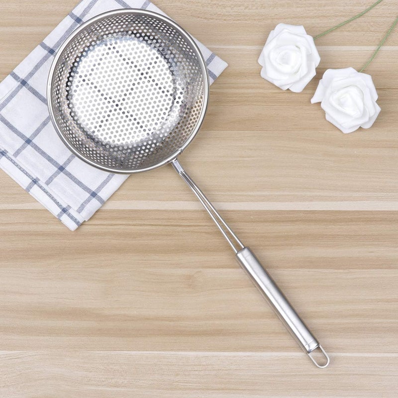 comfrt Slotted Spoon Stainless Steel Skimmer Spoon Strainer Ladle for Kitchen Cooking 16cm (Silver) - Image 4