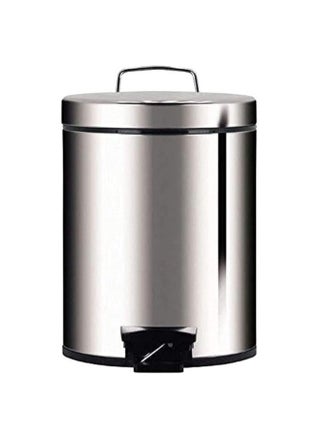 Stainless-Steel Lidded Wastebasket, Basket Trash Can With Foot Pedal for Touchless Use & Comfortable Handle, Waste Bin With Inner Plastic Bucket To Clean Easily 5 Liters-Silver - pzsku/ZA3208A2E3C238AB6DE08Z/45/_/1735772838/734e113b-e51a-4819-8de1-facad9dc9a83