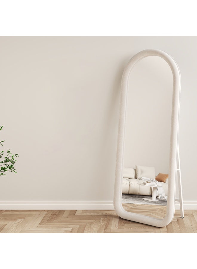 الأزرق جي دبليو مرآة كاملة الطول ذات شكل فريد مثبتة على الحائط على الطراز الفرنسي الكريمي مرآة كاملة الجسم للاستخدام المنزلي مرآة تزيين لغرفة نوم الفتيات مرآة كاملة الجسم عصرية لمكياج مرآة كاملة الطول - Image 1