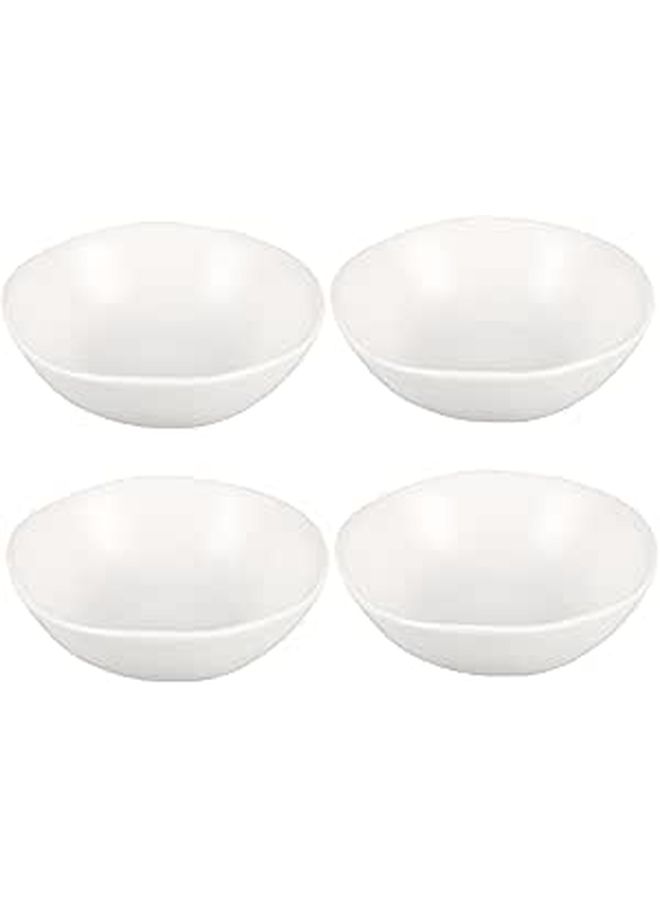 4 Pcs Ceramic White Seasoning Dishes Small Condiment Plates with Smooth Surface Stable Bottom Multipurpose Dipping Bowls For Sauces Vinegar Side Dishes - Image 1