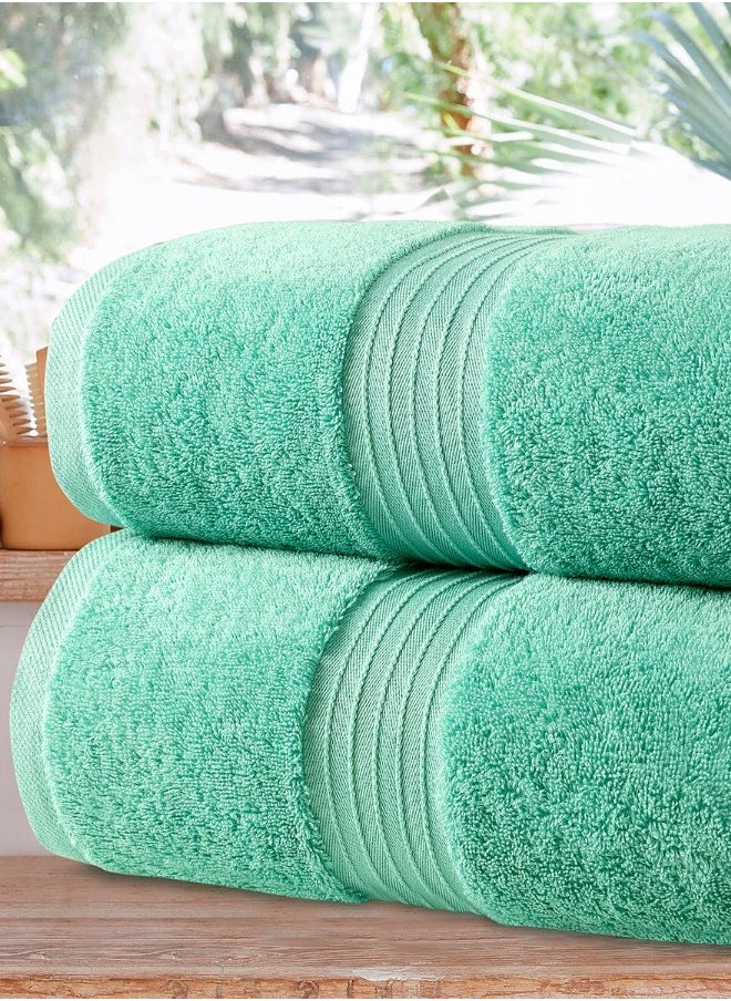 Bliss Casa 2-Piece Bath Sheets, 100% Combed Cotton 550 GSM Superior Quality Towels, Quick Dry Highly Absorbent 90x180 cm  - Image 1