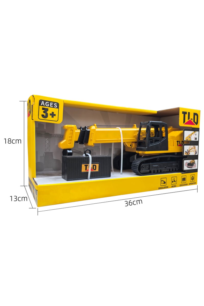 TLD Talking Crane Truck Toy with Lights & Music – Rotating Crawler Construction Vehicle for Kids 3+ 🏗️ - Image 1