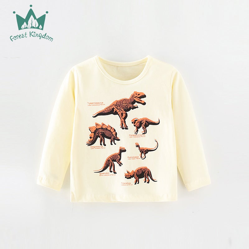 New Children'S Clothing T-Shirt Boys' Long-Sleeved Baby Boy'S Casual Top Pure Cotton Bottoming Shirt - Image 1