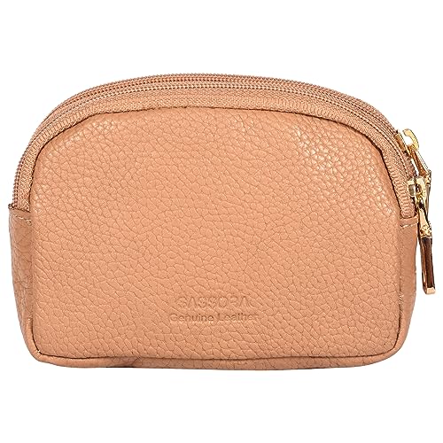 Sassora Genuine Leather Women Coin Pouch (Beige) - Image 5