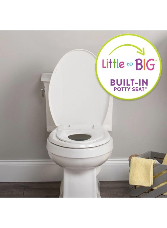 Mayfair Little2Big Toilet Seat with BuiltIn Potty Training Seat Slow Close Durable Plastic Made in USA ROUND White - Image 3