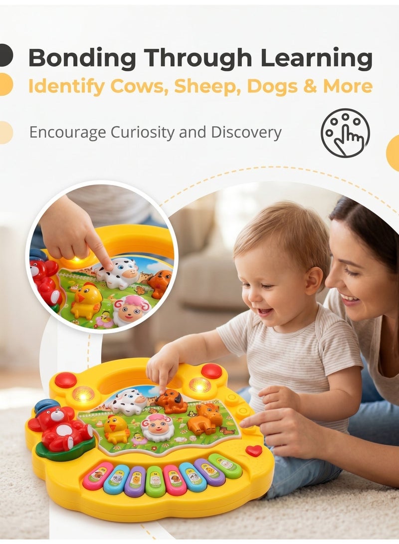 nihao Baby Musical Farm Piano Toy, Interactive Animal Sounds Early Education Keyboard for Kids - Image 2