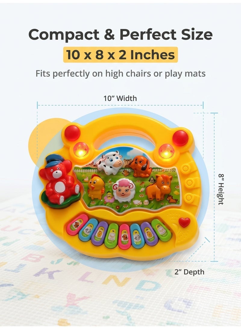 nihao Baby Musical Farm Piano Toy, Interactive Animal Sounds Early Education Keyboard for Kids - Image 5