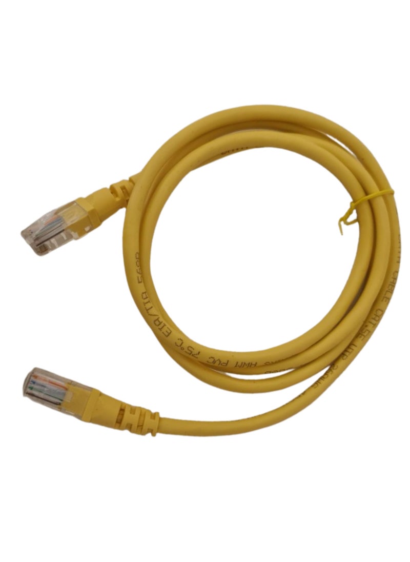 Generic - CAT5E IP Phone/Lan Network Patch Cord 7 Ft UTP 8 Wire Full Straight-Through Cable Yellow Supports 10/100/1000 Ethernet Length 2M - Image 1