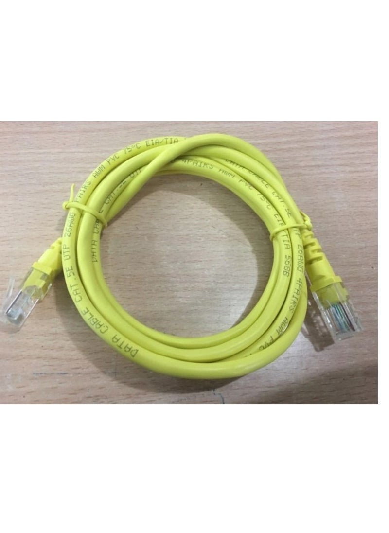 Generic - CAT5E IP Phone/Lan Network Patch Cord 7 Ft UTP 8 Wire Full Straight-Through Cable Yellow Supports 10/100/1000 Ethernet Length 2M - Image 1