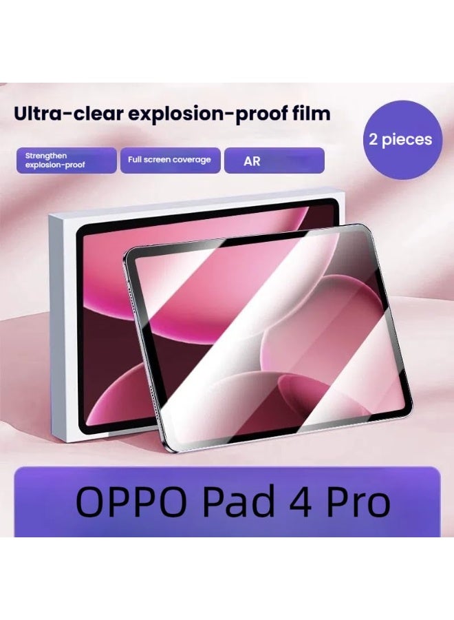 عام قطعتان متوافقتان مع أوبو باد 4 برو 2025 (13.2 بوصة) - زجاج مقوى مقاوم للخدوش عالي الوضوح مضاد للسقوط - Image 2