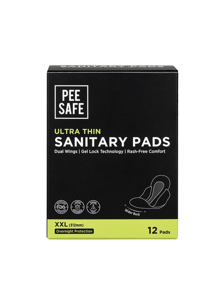 PEE SAFE Ultra-Thin Sanitary Pads With Wings Extra Long Xxl 12 Pcs - Image 1
