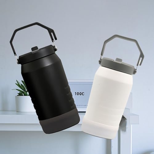 Klizdum Silicone Boot for Stanley IceFlow Flip Straw Jug with Handle 64 oz, Protective Cup Bottom Sleeve, Stanley 64 oz Accessories Compatible with 64 oz Stanley Boot Sports Water Bottle Accessories (Black) - Image 2