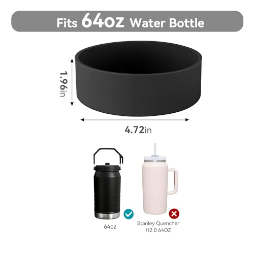 Klizdum Silicone Boot for Stanley IceFlow Flip Straw Jug with Handle 64 oz, Protective Cup Bottom Sleeve, Stanley 64 oz Accessories Compatible with 64 oz Stanley Boot Sports Water Bottle Accessories (Black) - Image 5