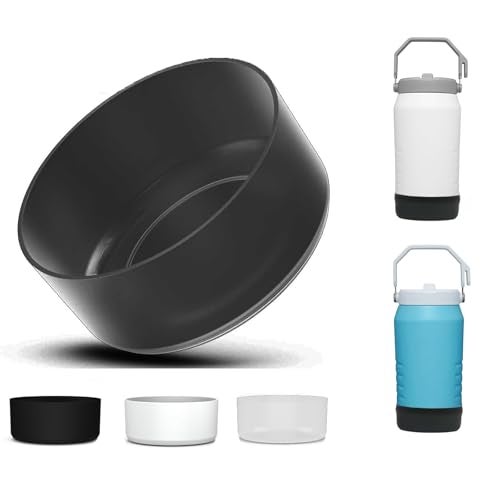Klizdum Silicone Boot for Stanley IceFlow Flip Straw Jug with Handle 64 oz, Protective Cup Bottom Sleeve, Stanley 64 oz Accessories Compatible with 64 oz Stanley Boot Sports Water Bottle Accessories (Black) - Image 1