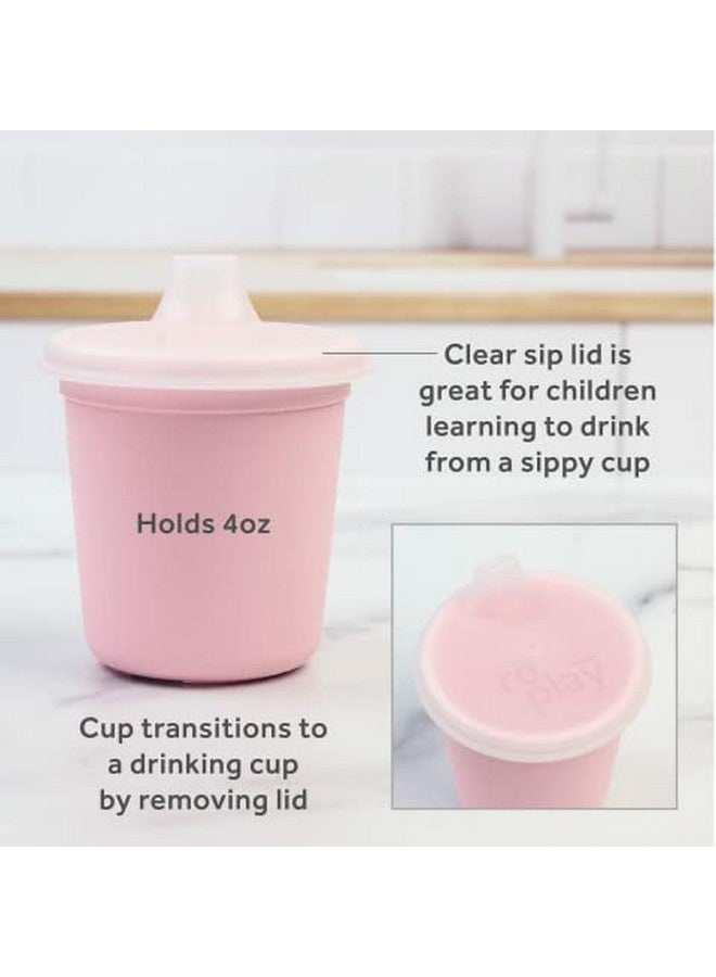 Re-Play Tiny Dining Set Feeding Supplies for Babies and Toddlers, Includes Food Tray, Cup, Bowl, Utensils - Microwave & Dishwasher Safe - Made in USA - 5pc - Ice Pink - Image 3