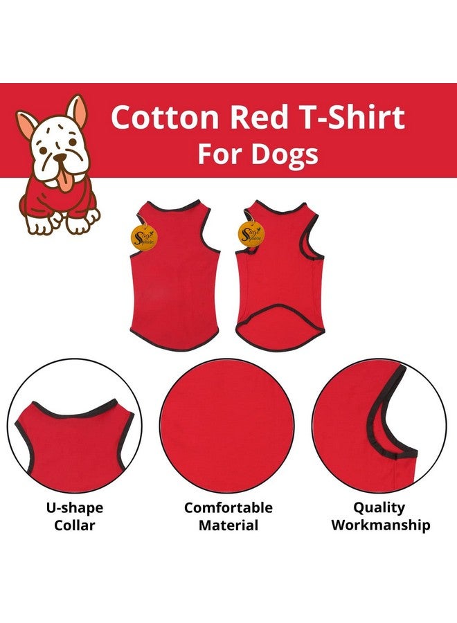 Sage Square Dog T-Shirt With Lint Roller| Comfortable & Breathable Dog Clothing & Lint Roller Set For Dog Hair Removal, Clothes (Xl - 24 Inch,Red) - Image 2