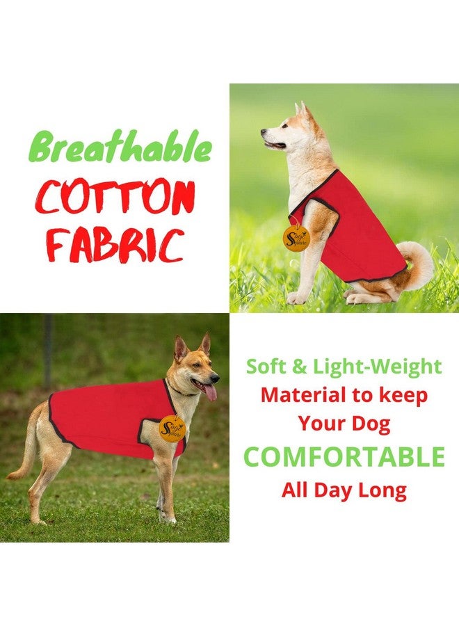 Sage Square Dog T-Shirt With Lint Roller| Comfortable & Breathable Dog Clothing & Lint Roller Set For Dog Hair Removal, Clothes (Xl - 24 Inch,Red) - Image 4