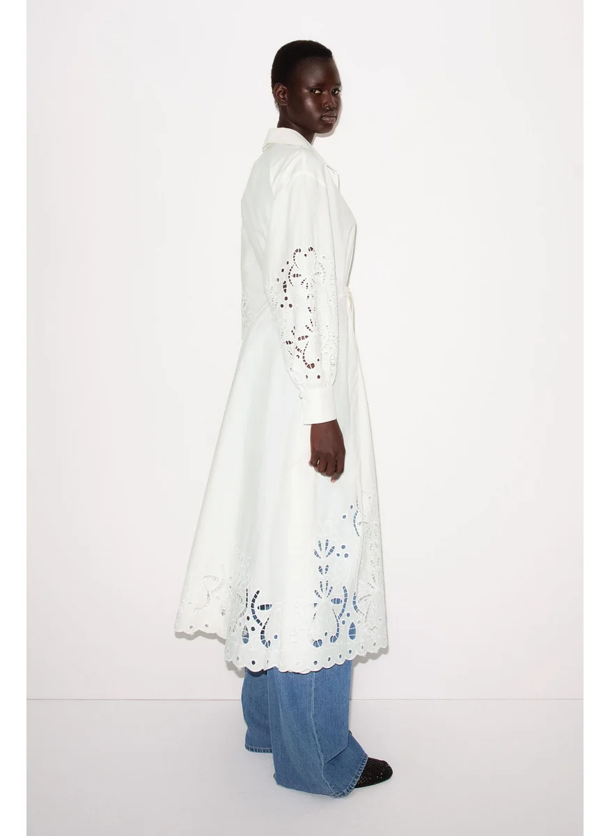 اتش اند ام Broderie Anglaise Shirt Dress