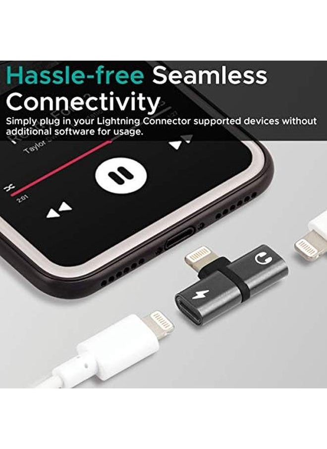 PROMATE - Lightning Splitter Adapter Premium 2 In 1 Lightning To Headphone Audio And Sync Charging Jack Connector High Quality Audio Output And 2A Pass Through Charging For Iphone Ipad Ihinge Lt Gray - Image 1