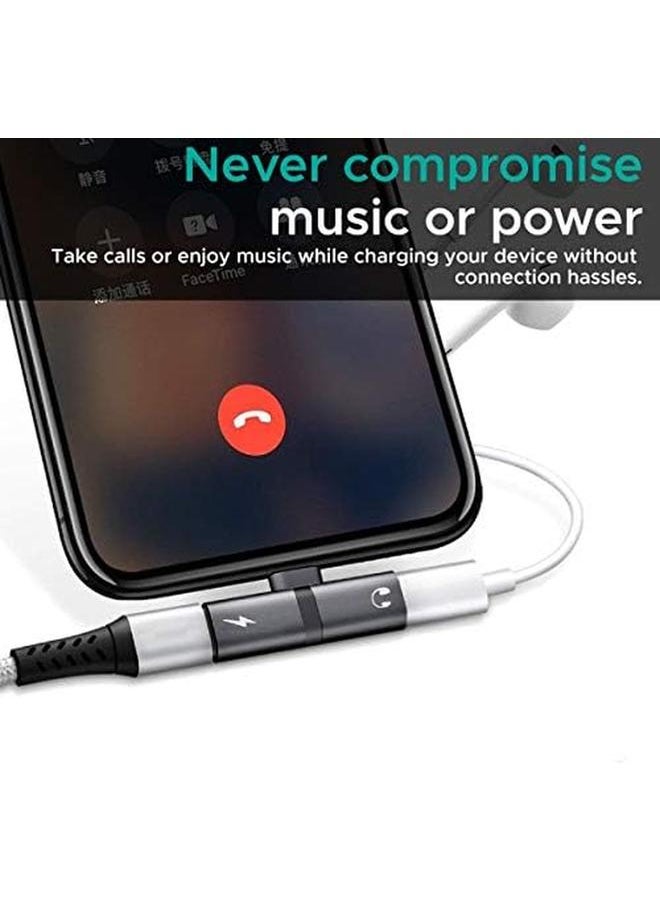 PROMATE - Lightning Splitter Adapter Premium 2 In 1 Lightning To Headphone Audio And Sync Charging Jack Connector High Quality Audio Output And 2A Pass Through Charging For Iphone Ipad Ihinge Lt Gray - Image 1