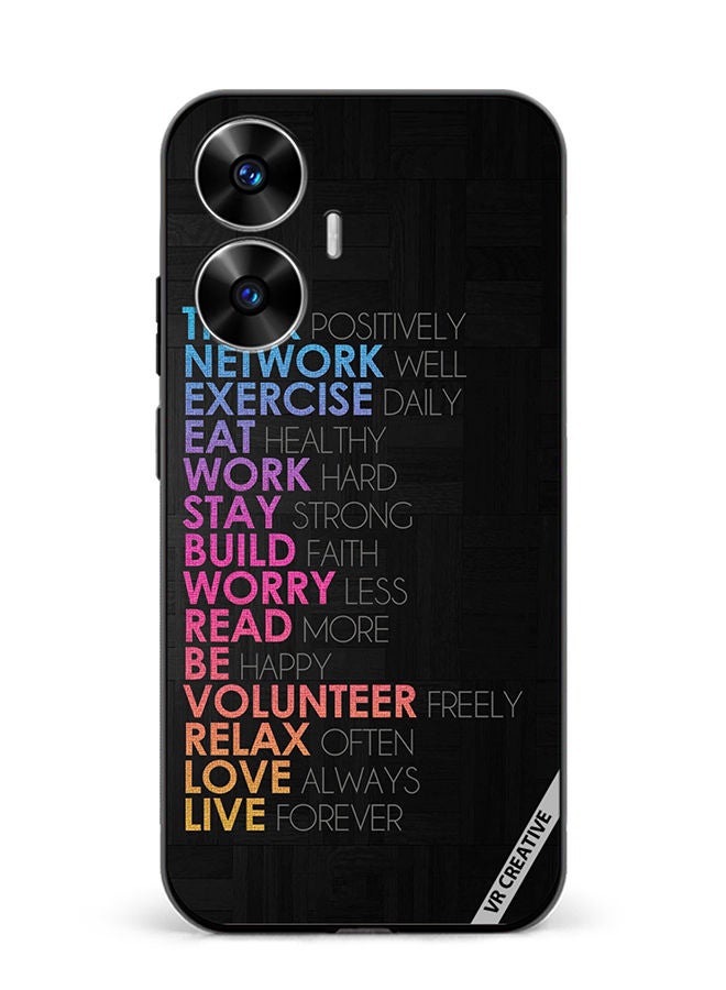 VR CREATIVE Protective Case Cover For Realme C55 Think Positively Network Well Design Multicolour - Image 1