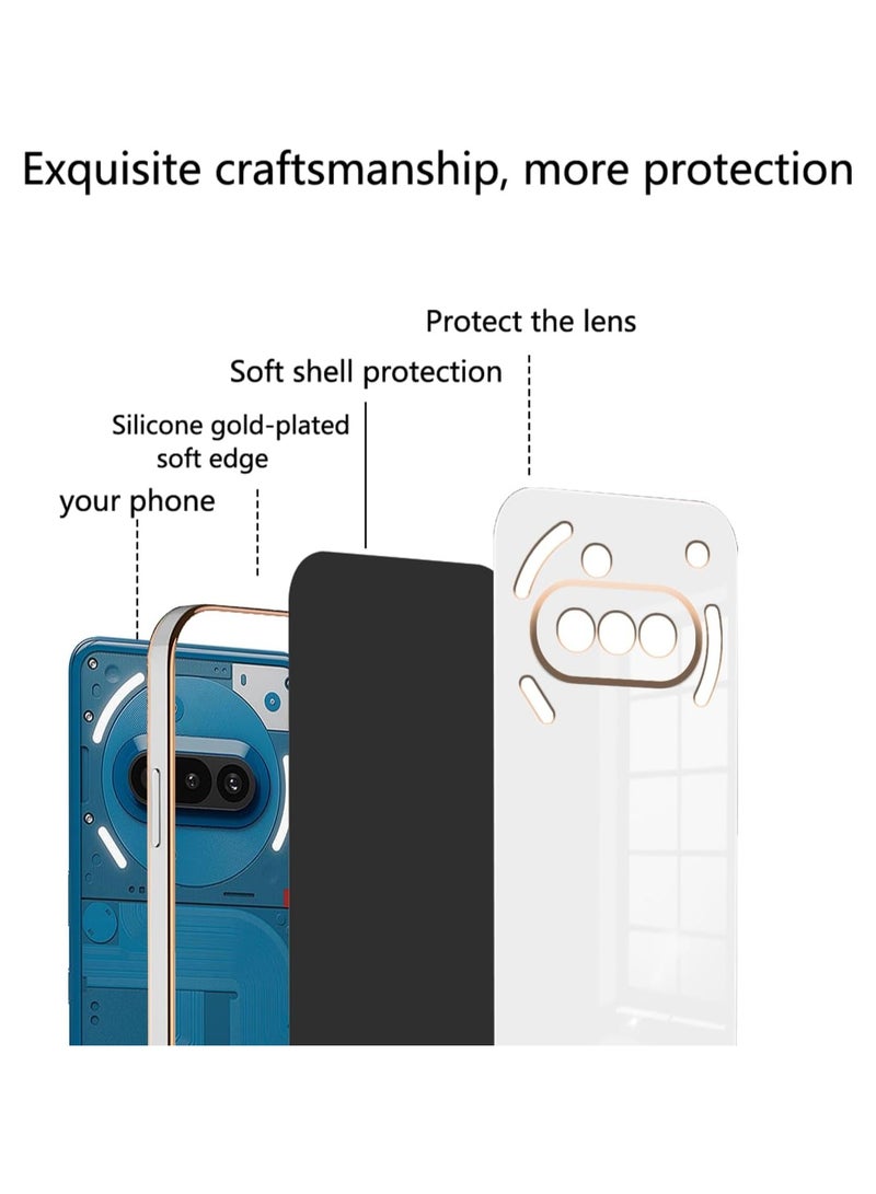 smooth veneer gold plated chrome, Thin and smooth shock-proof full protection Nothing Phone 3A case-white