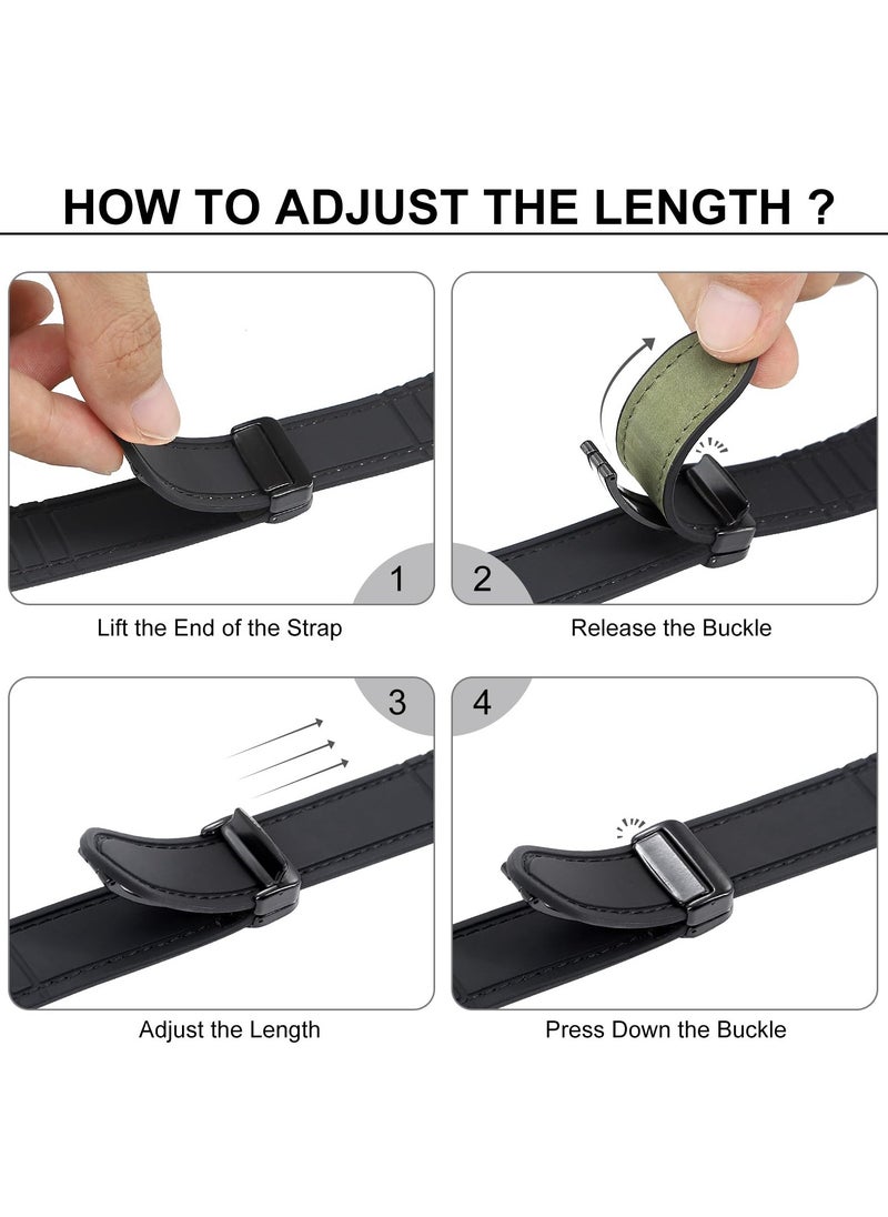 Generic - Genuine Leather Watch Band for Apple Watch Ultra and Series 7/8/9, 49mm/45mm/44mm/42mm, Stylish Green Strap with Magnetic Buckle - Image 1