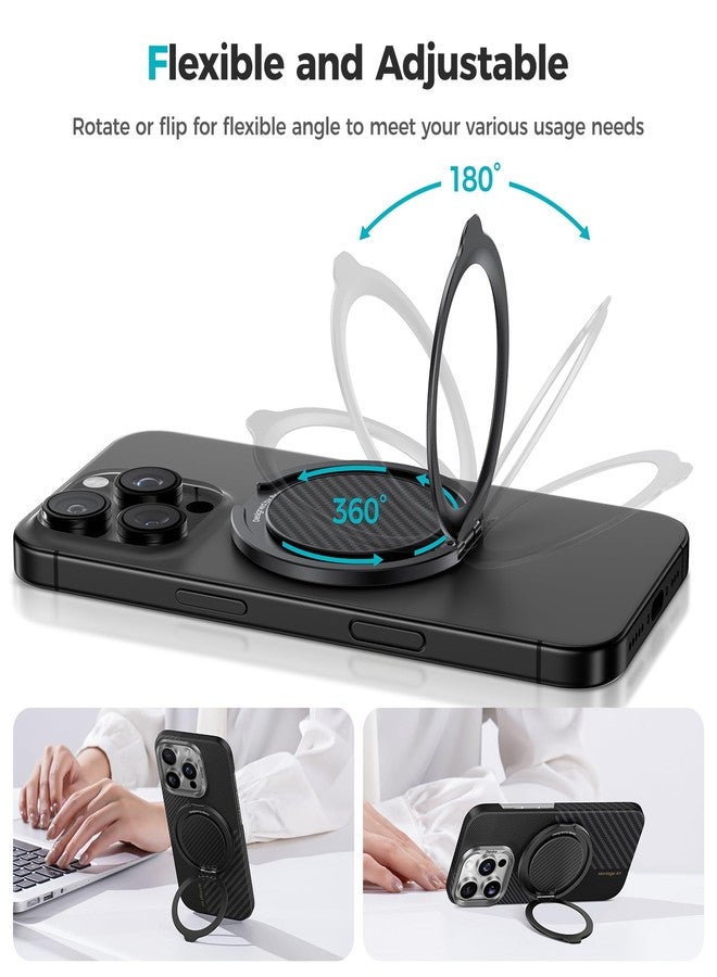 BENKS ArmorPop Magnetic Phone Grip & Stand for MagSafe, 360° Rotation Adjustable Phone Ring Holder for iPhone 17/16/15/14/13/12 Series, Durable Kevlar Design - Image 3