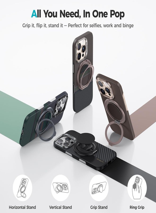 BENKS ArmorPop Magnetic Phone Grip & Stand for MagSafe, 360° Rotation Adjustable Phone Ring Holder for iPhone 17/16/15/14/13/12 Series, Durable Kevlar Design - Image 4