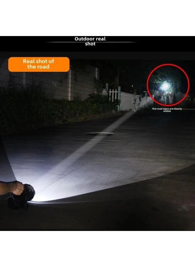 Generic High-Brightness LED Flashlight Super Bright Portable Torch For Home Outdoor Camping Search And Rescue Emergency Lighting-Color:7310 English Packaging European Gauge Plug (300 M Long-range 6-12 Hours Lighting)  - Image 5