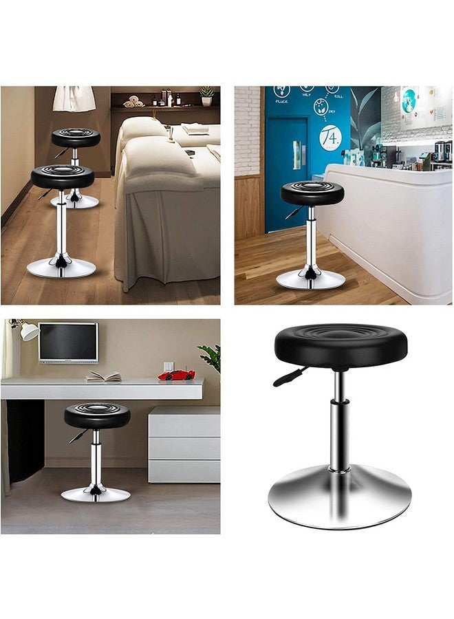 IYB IYB® Round Modern Bar Stool - Height Adjustable 360° Swivel Chair for Home, Office, Kitchen, Barbershop, Bar, Spa - Black  - Image 4