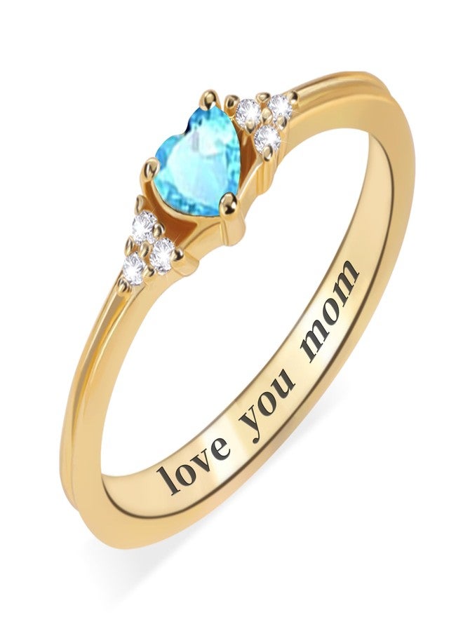 Btysun Mothers Day Gift from Daughter, March Birthday Gifts for Women Birthstone Rings for Women Gifts for Mom Birthday Aquamarine Ring Wedding Anniversary Promise Retirment Gift Jewelry - Image 1