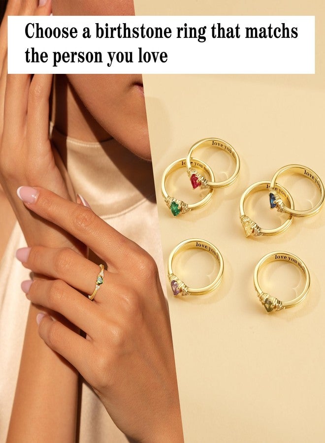 Btysun Mothers Day Gift from Daughter, March Birthday Gifts for Women Birthstone Rings for Women Gifts for Mom Birthday Aquamarine Ring Wedding Anniversary Promise Retirment Gift Jewelry - Image 3