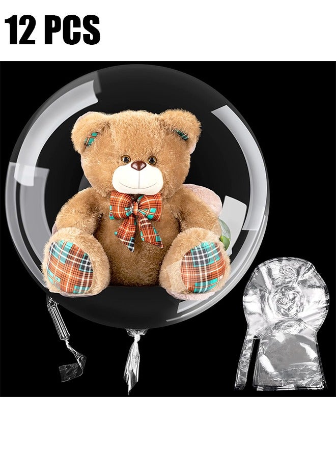 اتش واي 12 قطعة بالونات بوبو ، بالون بوبو فقاعة شفافة للحشو ، بالونات براتي بوبو بالونات نظيفة لعيد الحب زينة حفلة عيد ميلاد الزفاف (26 بوصة) - Image 1