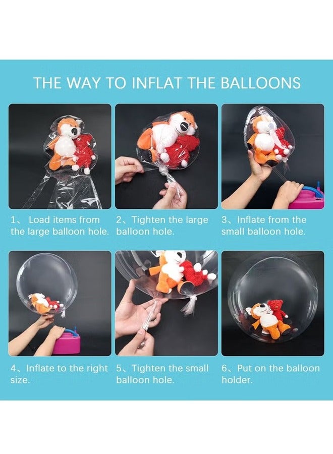 اتش واي 12 قطعة بالونات بوبو ، بالون بوبو فقاعة شفافة للحشو ، بالونات براتي بوبو بالونات نظيفة لعيد الحب زينة حفلة عيد ميلاد الزفاف (26 بوصة) - Image 3